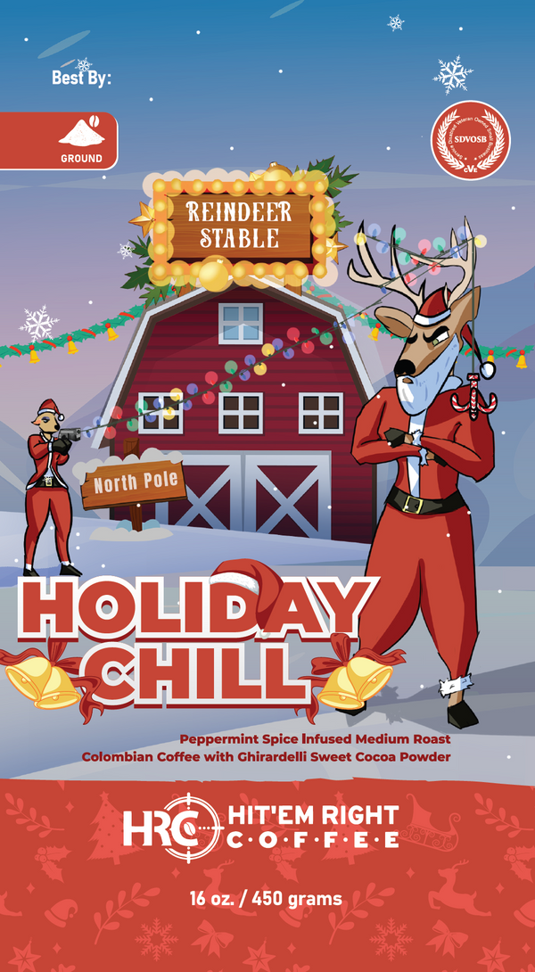 Holiday Chill - Peppermint Spice Infused Medium Roast Colombian Coffee With Ghirardelli Sweet Cocoa Powder (Copy)
