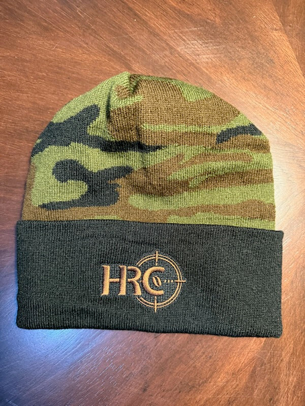 Camo Beanie Hat - Hit'Em Right Coffee Logo