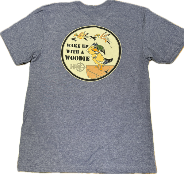 Wake Up With A Woodie - Orion Blue - Wood Duck Salute - T-Shirt